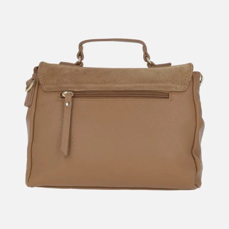 Bolsos bandolera multi material Carmela en combinado camel