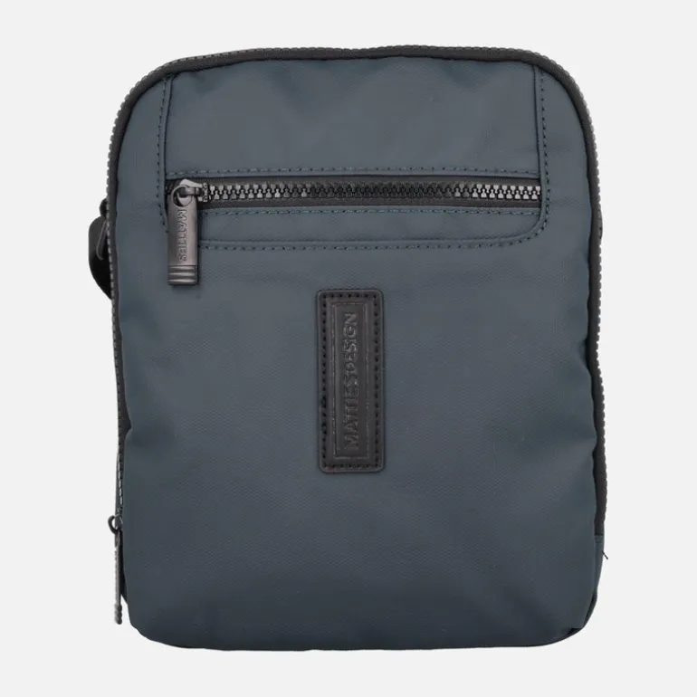 Bolsos bandolera para hombre en tejido plastificado azul