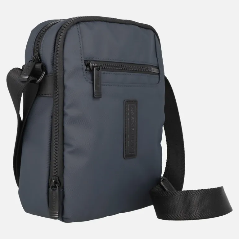 Bolsos bandolera para hombre en tejido plastificado azul
