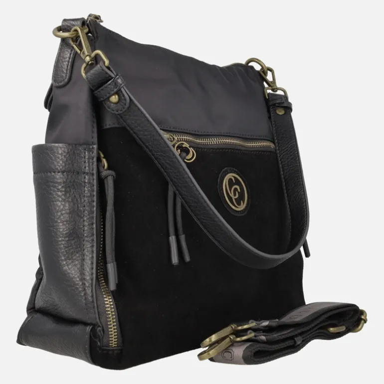 Bolsos Carmela en combinado de serraje y tejido