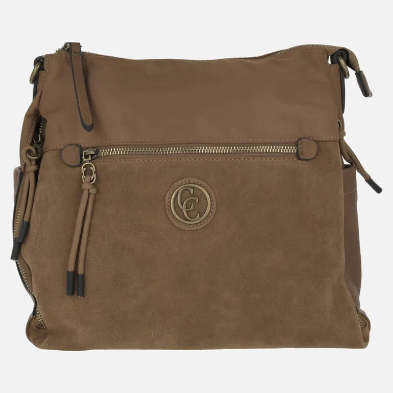 Bolsos Carmela en combinado de serraje y tejido