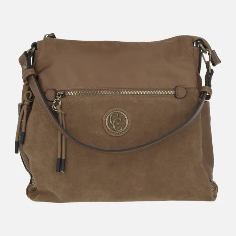 Bolsos Carmela en combinado de serraje y tejido
