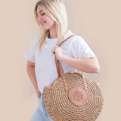 Bolsos circulares de rafia Luciana