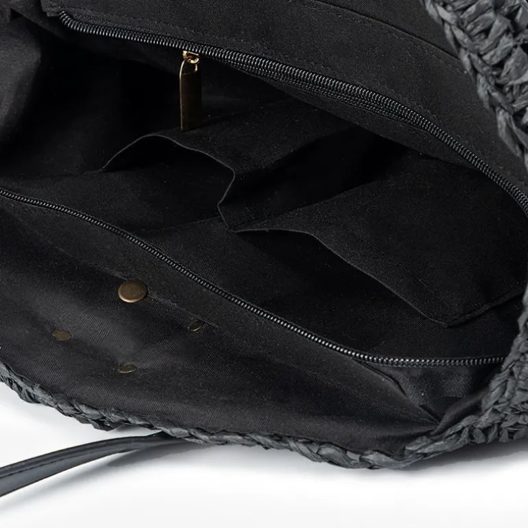 Bolsos circulares de rafia Luciana