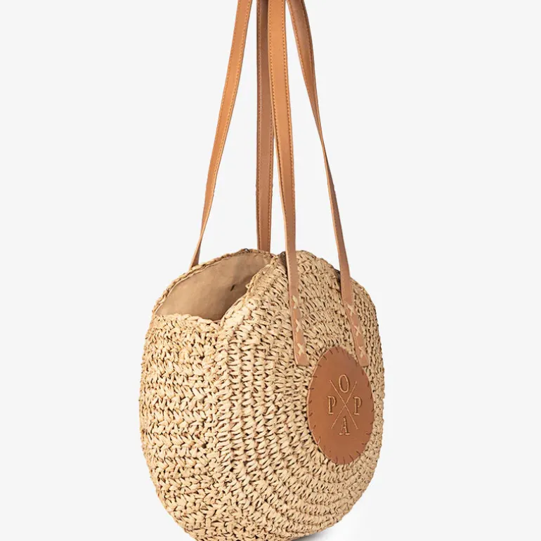Bolsos circulares de rafia Luciana
