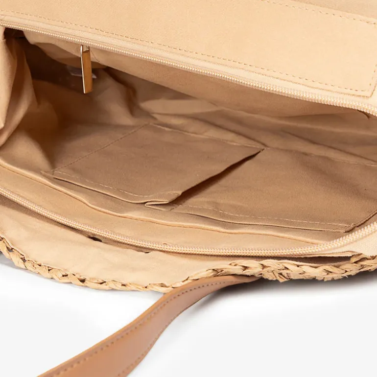 Bolsos circulares de rafia Luciana