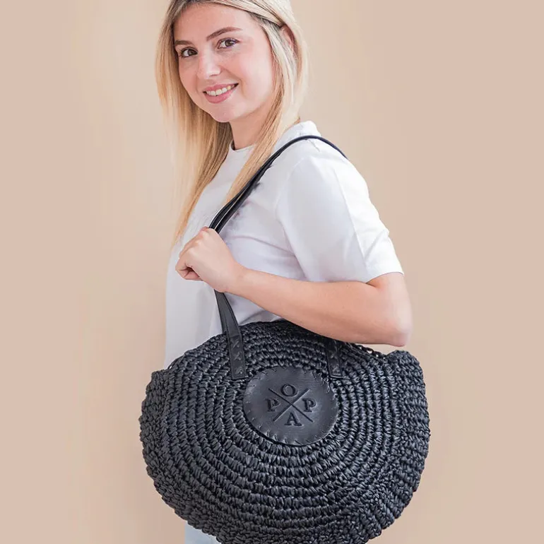 Bolsos circulares de rafia Luciana