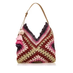 Bolsos Dalles en rafia trenzada multicolor