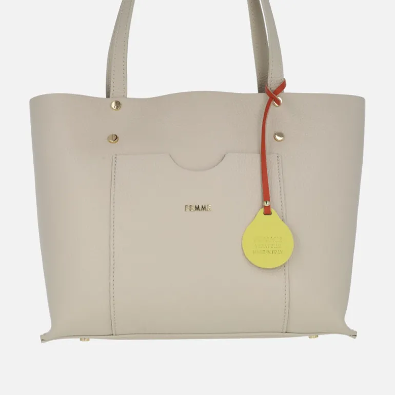 Bolsos de dos asas estilo shopper elaborados en piel Femme