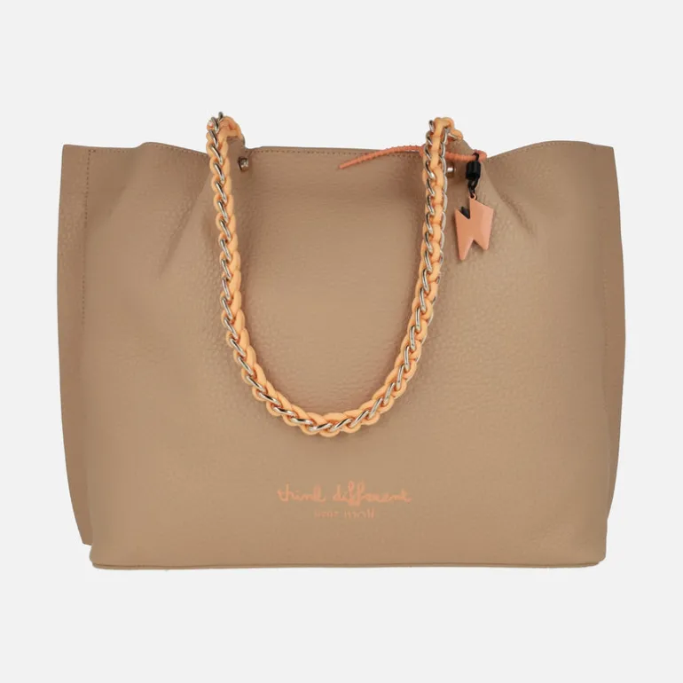 Bolsos de hombro estilo shopper en camel y naranja Pepe Moll