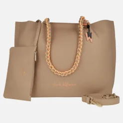 Bolsos de hombro estilo shopper en camel y naranja Pepe Moll