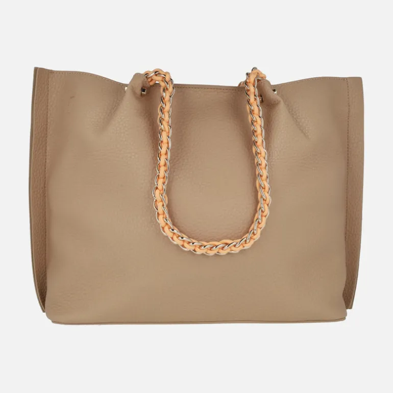 Bolsos de hombro estilo shopper en camel y naranja Pepe Moll