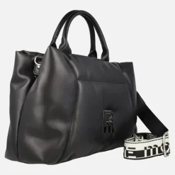 Bolsos de mano acolchados con logo frontal y asa bandolera