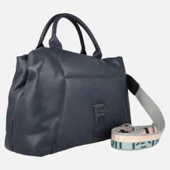 Bolsos de mano acolchados con logo frontal y asa bandolera