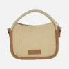 Bolsos de mano en combinado rafia con asa bandolera incluída