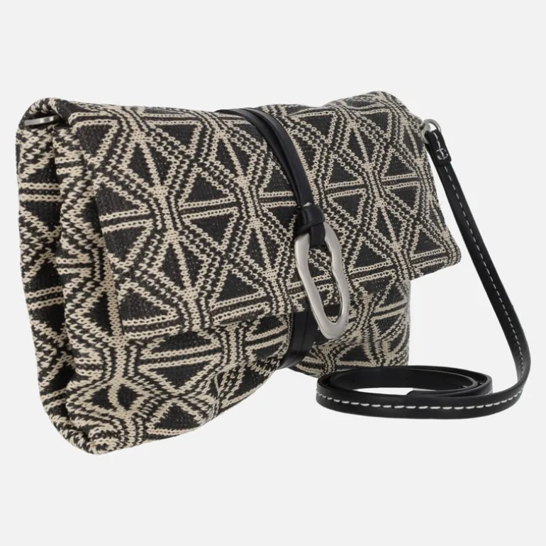 Bolsos de mano en tejido estampado con asa bandolera
