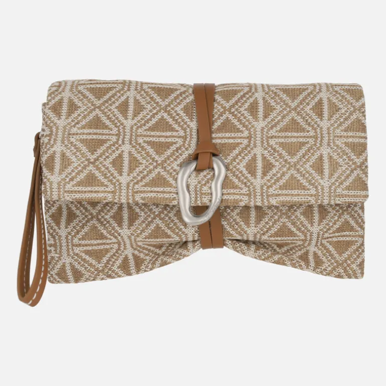 Bolsos de mano en tejido estampado con asa bandolera