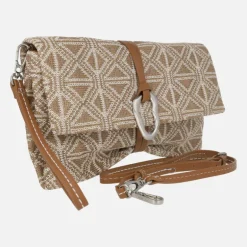 Bolsos de mano en tejido estampado con asa bandolera