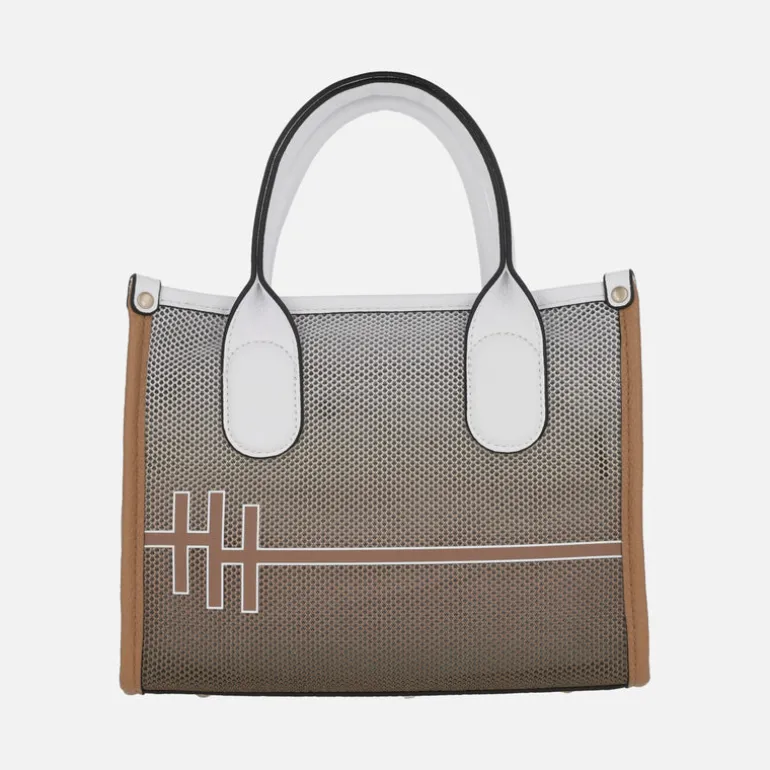 Bolsos de mano Hispanitas en cuero y blanco
