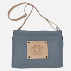 Bolsos de piel con asa bandolera regulable y parche con logo