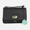 Bolsos de piel con tapa y cierre de broche Femme