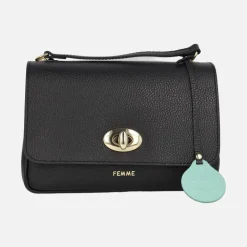 Bolsos de piel con tapa y cierre de broche Femme