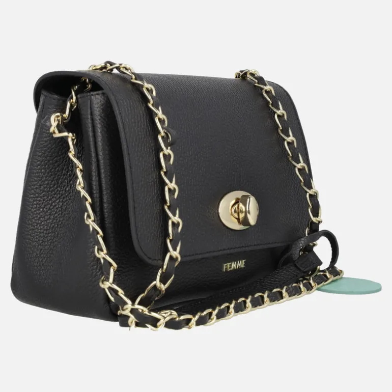 Bolsos de piel con tapa y cierre de broche Femme