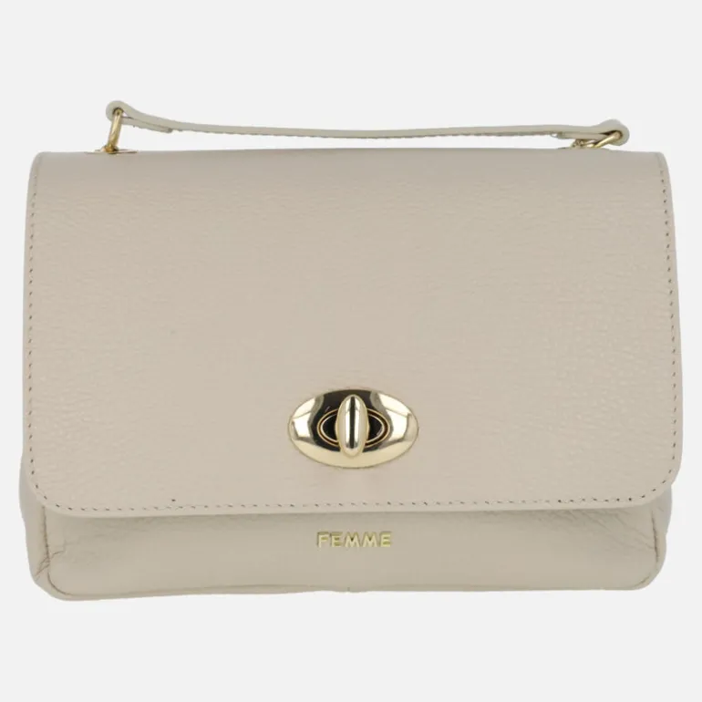 Bolsos de piel con tapa y cierre de broche Femme