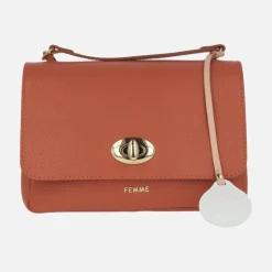 Bolsos de piel con tapa y cierre de broche Femme