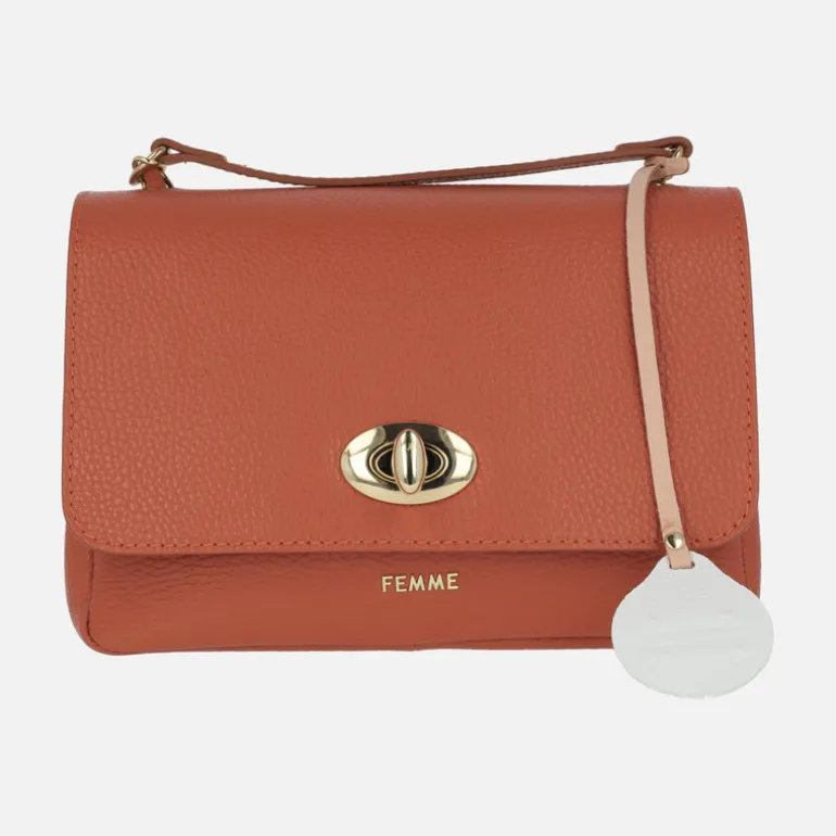 Bolsos de piel con tapa y cierre de broche Femme