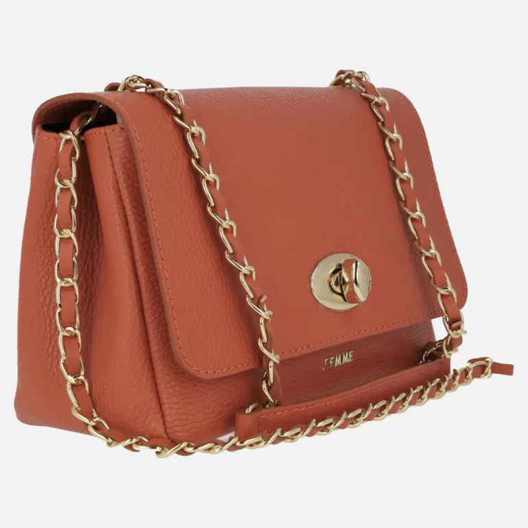 Bolsos de piel con tapa y cierre de broche Femme