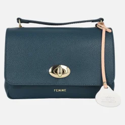 Bolsos de piel con tapa y cierre de broche Femme