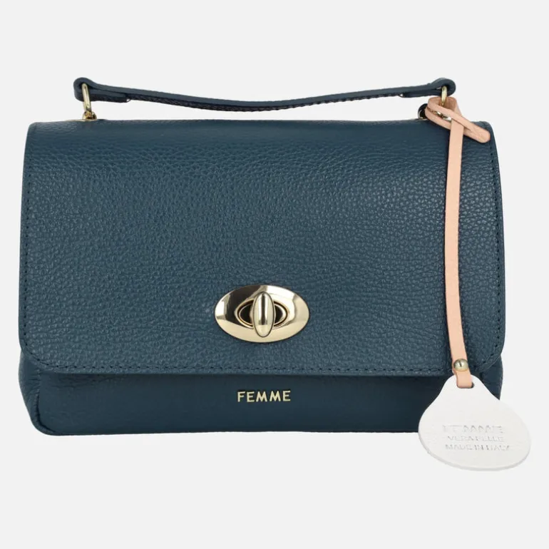 Bolsos de piel con tapa y cierre de broche Femme