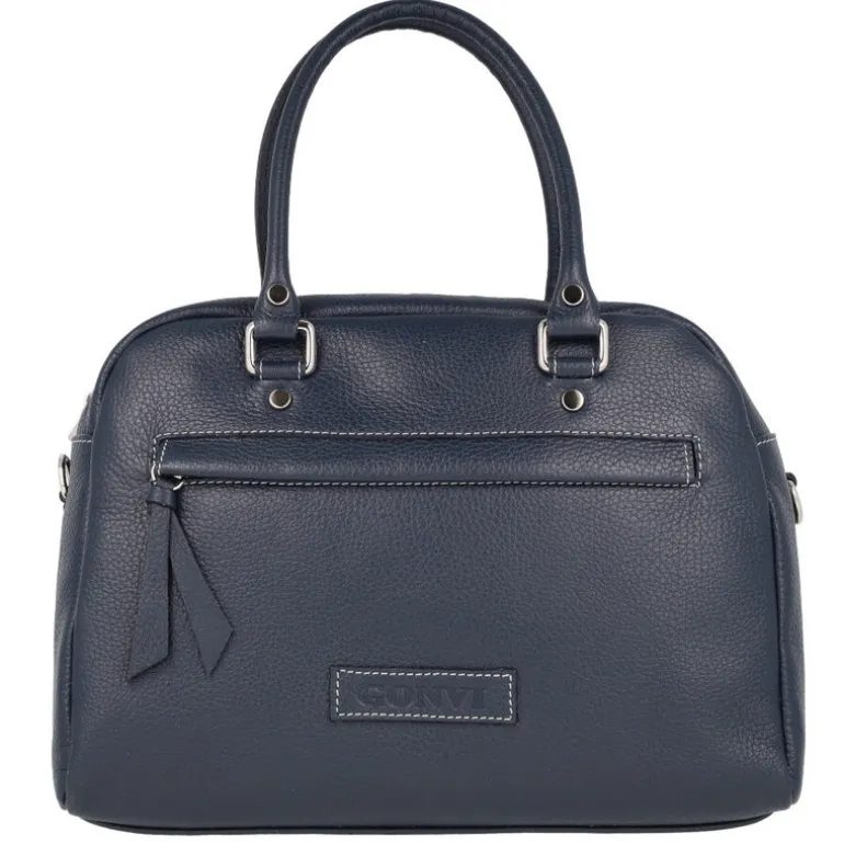 Bolsos de piel Gonvi estilo bowling con asa bandolera
