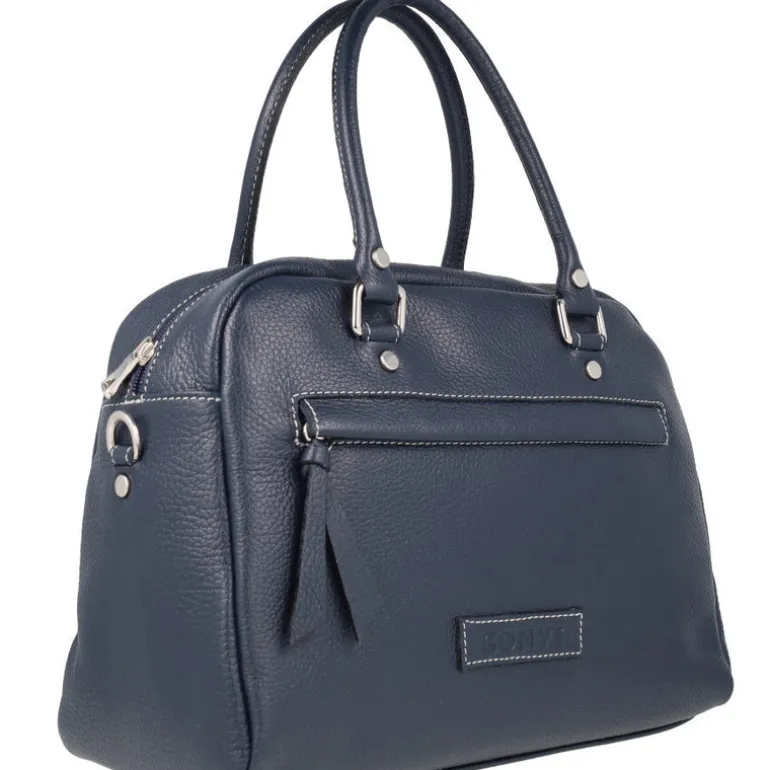Bolsos de piel Gonvi estilo bowling con asa bandolera