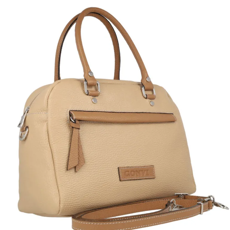 Bolsos de piel Gonvi estilo bowling con asa bandolera
