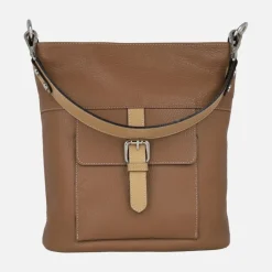 Bolsos de piel para hombro con bolsillo delantero y hebilla