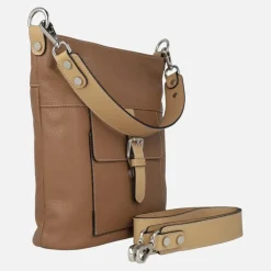 Bolsos de piel para hombro con bolsillo delantero y hebilla