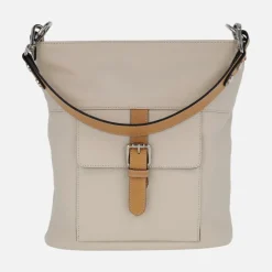 Bolsos de piel para hombro con bolsillo delantero y hebilla
