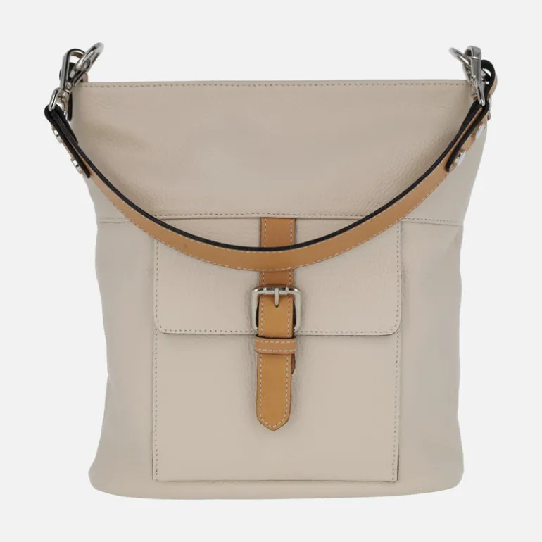 Bolsos de piel para hombro con bolsillo delantero y hebilla