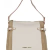 Bolsos de piel Robert pietri en combinado de ante camel y piel hielo