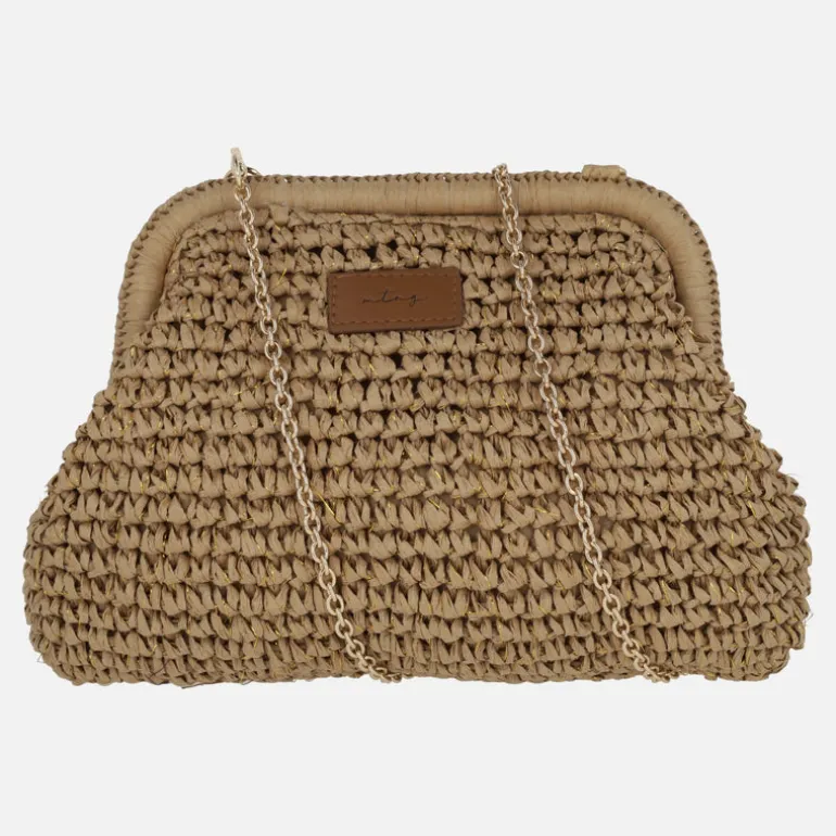 Bolsos de rafia con cadena Leva