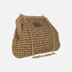 Bolsos de rafia con cadena Leva