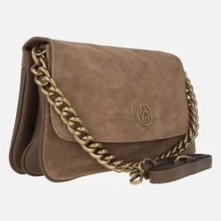 Bolsos de serraje Carmela con asa de cadena y bandolera