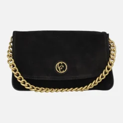 Bolsos de serraje Carmela con asa de cadena y bandolera