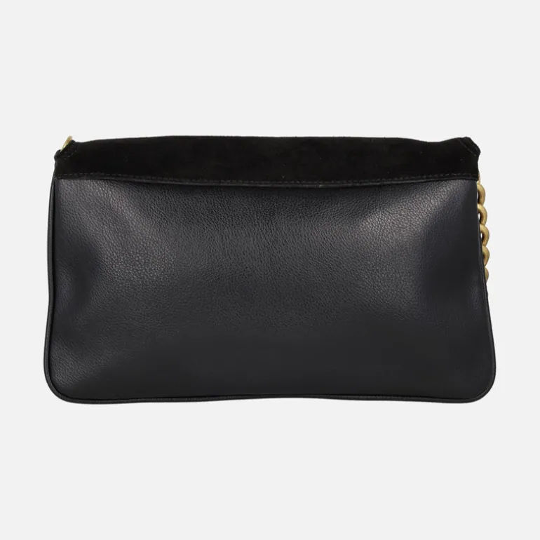 Bolsos de serraje Carmela con asa de cadena y bandolera