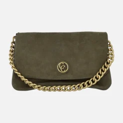 Bolsos de serraje Carmela con asa de cadena y bandolera