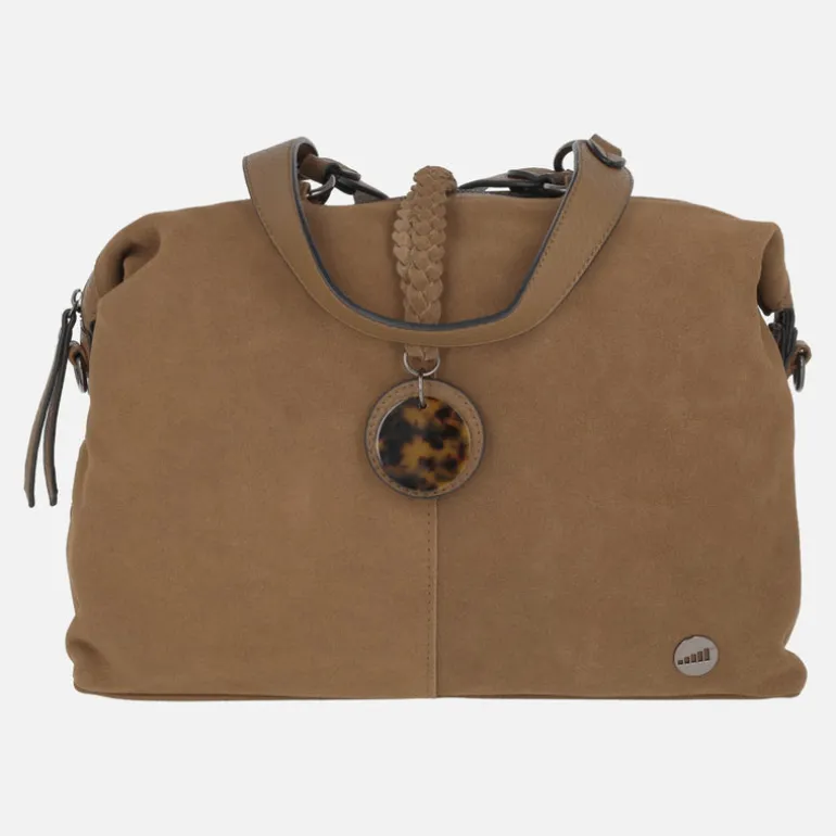 BOLSOS DE SERRAJE SINTÉTICO VOLUM CON DOS ASAS Y ADORNO