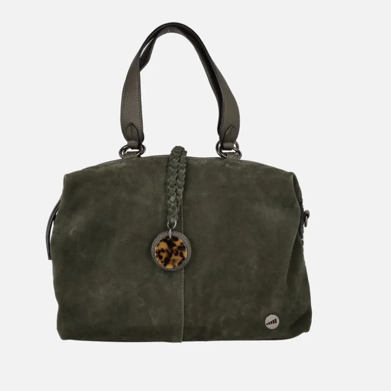 BOLSOS DE SERRAJE SINTÉTICO VOLUM CON DOS ASAS Y ADORNO