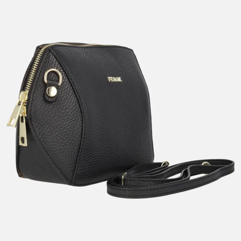 Bolsos geométricos de piel con asa bandolera